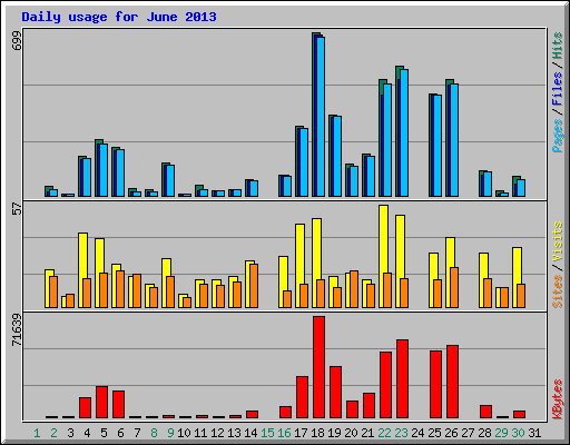 Daily usage for June 2013