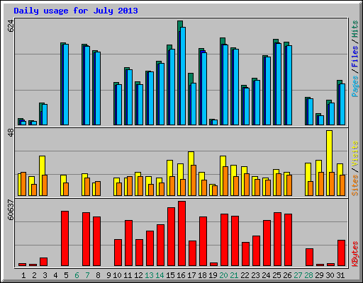 Daily usage for July 2013