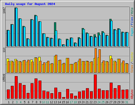 Daily usage for August 2024
