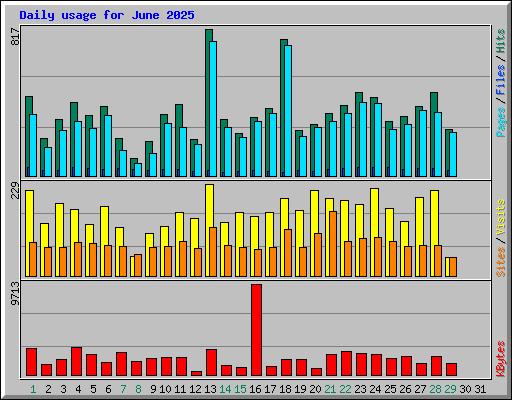 Daily usage for June 2025