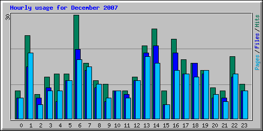 Hourly usage for December 2007