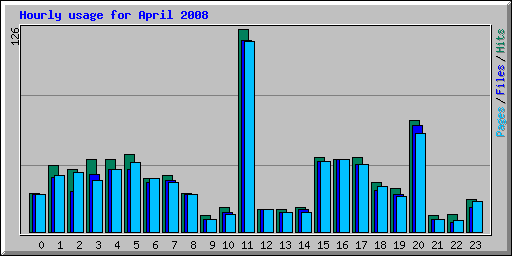 Hourly usage for April 2008