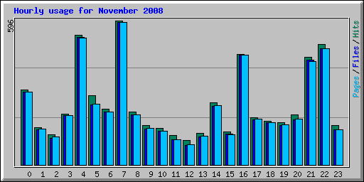 Hourly usage for November 2008