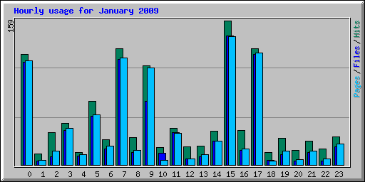Hourly usage for January 2009