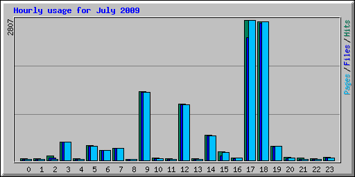 Hourly usage for July 2009