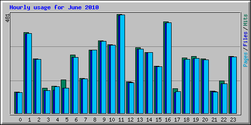Hourly usage for June 2010