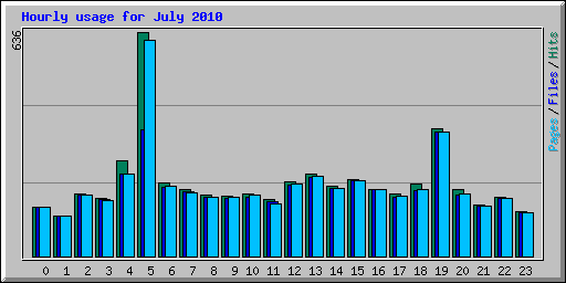 Hourly usage for July 2010