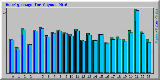 Hourly usage for August 2010