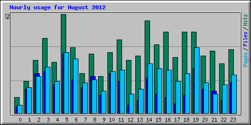 Hourly usage for August 2012