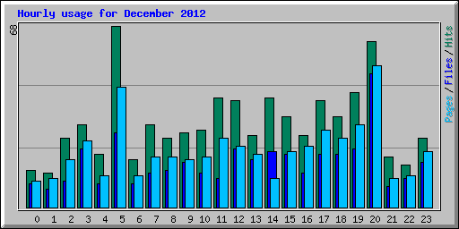 Hourly usage for December 2012