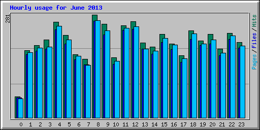 Hourly usage for June 2013