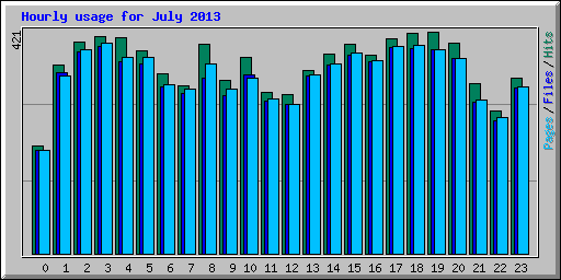 Hourly usage for July 2013