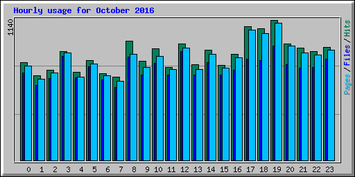 Hourly usage for October 2016