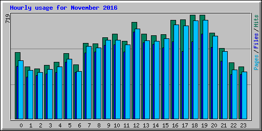 Hourly usage for November 2016