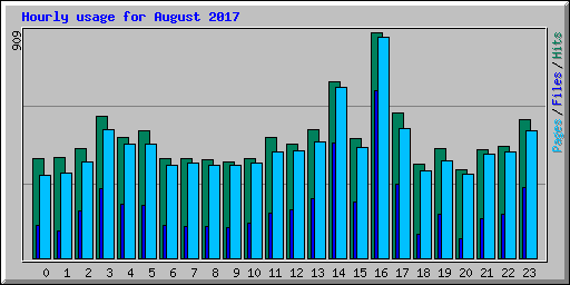 Hourly usage for August 2017