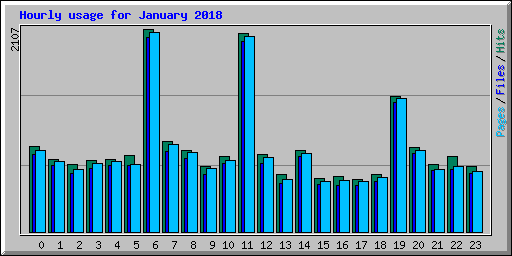Hourly usage for January 2018