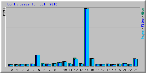 Hourly usage for July 2018