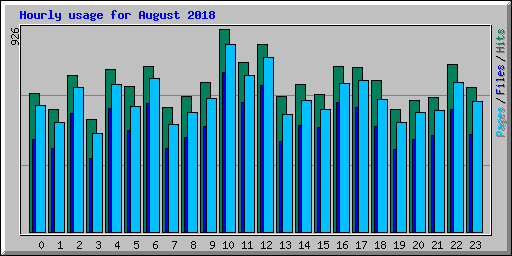 Hourly usage for August 2018