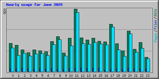 Hourly usage for June 2025
