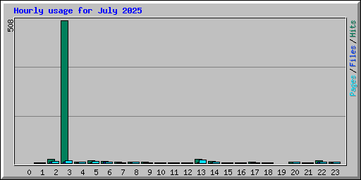 Hourly usage for July 2025